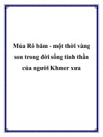 Múa Rô băm - một thời vàng son trong đời sống tinh thần của người Khmer xưa potx