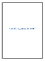 Giao tiếp, ứng xử sao cho hợp lý? doc
