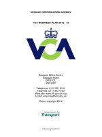 VEHICLE CERTIFICATION AGENCY - VCA BUSINESS PLAN 2012 - 13 ppt