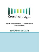 Report of the ‘Health in All Policies’ Focus Area Group on: EDUCATION & HEALTH ppt