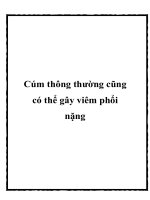 Cúm thông thường cũng có thể gây viêm phổi nặng pdf