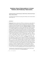 Cytokines Genes Polymorphisms in Iranian Patients with Pulmonary Tuberculosis doc
