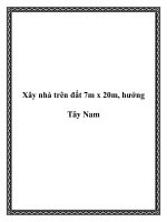 Xây nhà trên đất 7m x 20m, hướng Tây Nam pdf