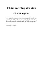Chăm sóc răng sữa xinh của bé ngoan doc