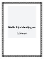 10 dấu hiệu báo động sức khỏe trẻ pot