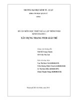 đồ án môn học thiết kế & lập trình web kinh doanh 1 xây dựng trang web giải trí