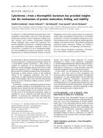 Báo cáo Y học: Cytochrome c from a thermophilic bacterium has provided insights into the mechanisms of protein maturation, folding, and stability potx