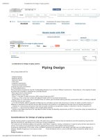 Considerations for design of piping systems