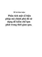Thảo luận nhóm: Những biện pháp chính phủ đã sử dụng để kiềm chế lạm phát trong thời gian qua pdf