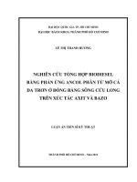 Nghiên cứu tổng hợp Biodiesel bằng phản ứng Ancol phân từ mỡ cá da trơn ở đồng bằng sông Cửu Long trên xúc tác Axit và Bazơ