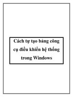 Cách tự tạo bảng công cụ điều khiển hệ thống trong Windows pot