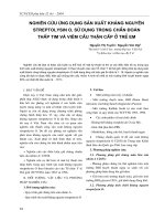 Nghiên cứu ứng dụng sản xuất kháng nguyên Streptolysin O, sử dụng trong chẩn đoán thấp tim và viêm cầu thận cấp ở trẻ em doc