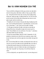 Bài 10: KINH NGHIỆM CỦA TRẺ ppt