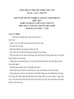 đáp án đề thi lí thuyết tốt nghiệp khóa 2 - nguội sửa chữa máy công cụ - mã đề thi scmcc - lt (38)