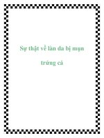 Sự thật về làn da bị mụn trứng cá doc