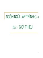 Ngôn ngữ lập trình c++ - Bài 1 
