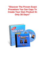 Discover The Proven Exact Procedure You Can Copy To Create Your Own Product In Only 30 Days!