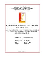 báo cáo sử dụng công cụ geosptial để đánh giá tiềm năng sinh khối từ cassava crop của tỉnh thái bình