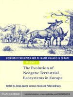 HOMINOID EVOLUTION AND CLIMATIC CHANGE IN EUROPE VOLUME 1 The Evolution of Neogene Terrestrial Ecosystems in Europe ppt