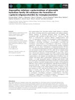 Báo cáo khoa học: Aspergillus nidulans a-galactosidase of glycoside hydrolase family 36 catalyses the formation of a-galacto-oligosaccharides by transglycosylation doc