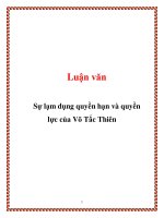 Luận văn: Sự lạm dụng quyền hạn và quyền lực của Võ Tắc Thiên docx