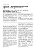 Báo cáo khoa học: Essential roles of lipoyl domains in the activated function and control of pyruvate dehydrogenase kinases and phosphatase isoform 1 pot