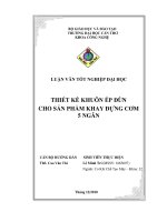 thiết kế khuôn ép đùn cho sản phẩm khay đựng cơm 5 ngăn