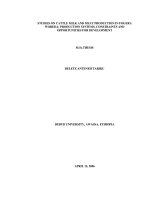 STUDIES ON CATTLE MILK AND MEAT PRODUCTION IN FOGERA WOREDA: PRODUCTION SYSTEMS, CONSTRAINTS AND OPPORTUNITIES FOR DEVELOPMENT doc