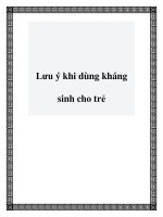 Lưu ý khi dùng kháng sinh cho trẻ ppt