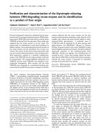 Báo cáo Y học: Puriﬁcation and characterization of the thyrotropin-releasing hormone (TRH)-degrading serum enzyme and its identiﬁcation as a product of liver origin doc
