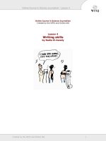 Online Course in Science Journalism Lesson 4 Writing skills by Nadia El-Awady ppt