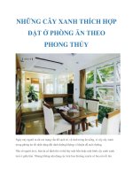 NHỮNG CÂY XANH THÍCH HỢP ĐẶT Ở PHÒNG ĂN THEO PHONG THỦY ppt
