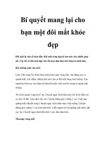 Bí quyết mang lại cho bạn một đôi mắt khỏe đẹp doc