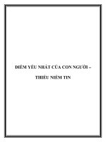 ĐIỂM YẾU NHẤT CỦA CON NGƯỜI – THIẾU NIỀM TIN doc