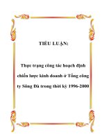 TIỂU LUẬN: Thực trạng công tác hoạch định chiến lược kinh doanh ở Tổng công ty Sông Đà trong thời kỳ 1996-2000 pdf