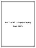 Thiết kế xây nhà 2,5 tầng hợp phong thủy cho gia chủ 1982 pdf