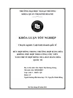 khóa luận tốt nghiệp hủy hợp đồng trong trường hợp hàng hóa không phù hợp theo công ước viên năm 1980 về hợp đồng mua bán hàng hóa quốc tế