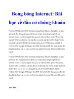 Bong bóng Internet: Bài học về đầu cơ chứng khoán pdf