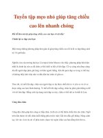 Tuyển tập mẹo nhỏ giúp tăng chiều cao lên nhanh chóng pdf