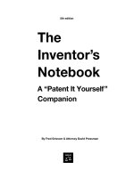 the inventor's notebook, a 'patent it yourself' companion 5th (2008)