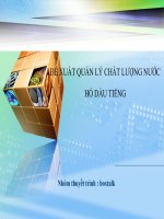 đề xuất quản lý chất lượng nước hồ dầu tiếng