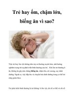 Trẻ hay ốm, chậm lớn, biếng ăn vì sao? docx