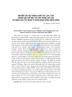 NGHIÊN CỨU HỆ THỐNG CANH TÁC LÚA - ẾCH NHẰM HẠN CHẾ MỘT SỐ CÔN TRÙNG GÂY HẠI VÀ NÂNG CAO THU NHẬP Ở VÙNG ĐỒNG BẰNG SÔNG HỒNG doc