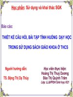 slide thiết kế câu hỏi, bài tập tình huống  dạy học trong sử dụng sách giáo khoa ở thcs