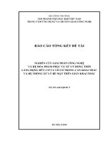 Nghiên cứu giải pháp công nghệ và hệ hóa phẩm phục vụ xử lý đồng thời lắng đọng  hữu cơ và vô cơ trong cần khai thác và hệ thống xử lý bề mặt trên giàn khai thác