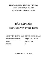 BÀI tập lớn môn  NGUYÊN lý kế TOÁN