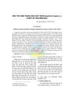 ĐIỀU TRA HIỆN TRẠNG SẢN XUẤT NHÃN (Euphoria longana L.) Ở MỘT SỐ TỈNH MIỀN BẮC doc