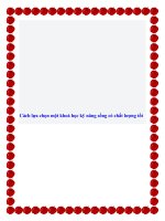 Cách lựa chọn một khoá học kỹ năng sống có chất lượng tốt. doc