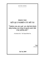 nghiên cứu sản xuất các chất kích thích tăng trưởng từ nguồn nước thải công nghiệp giấy