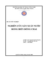 nghiên cứu sản xuất nước rong biển đóng chai